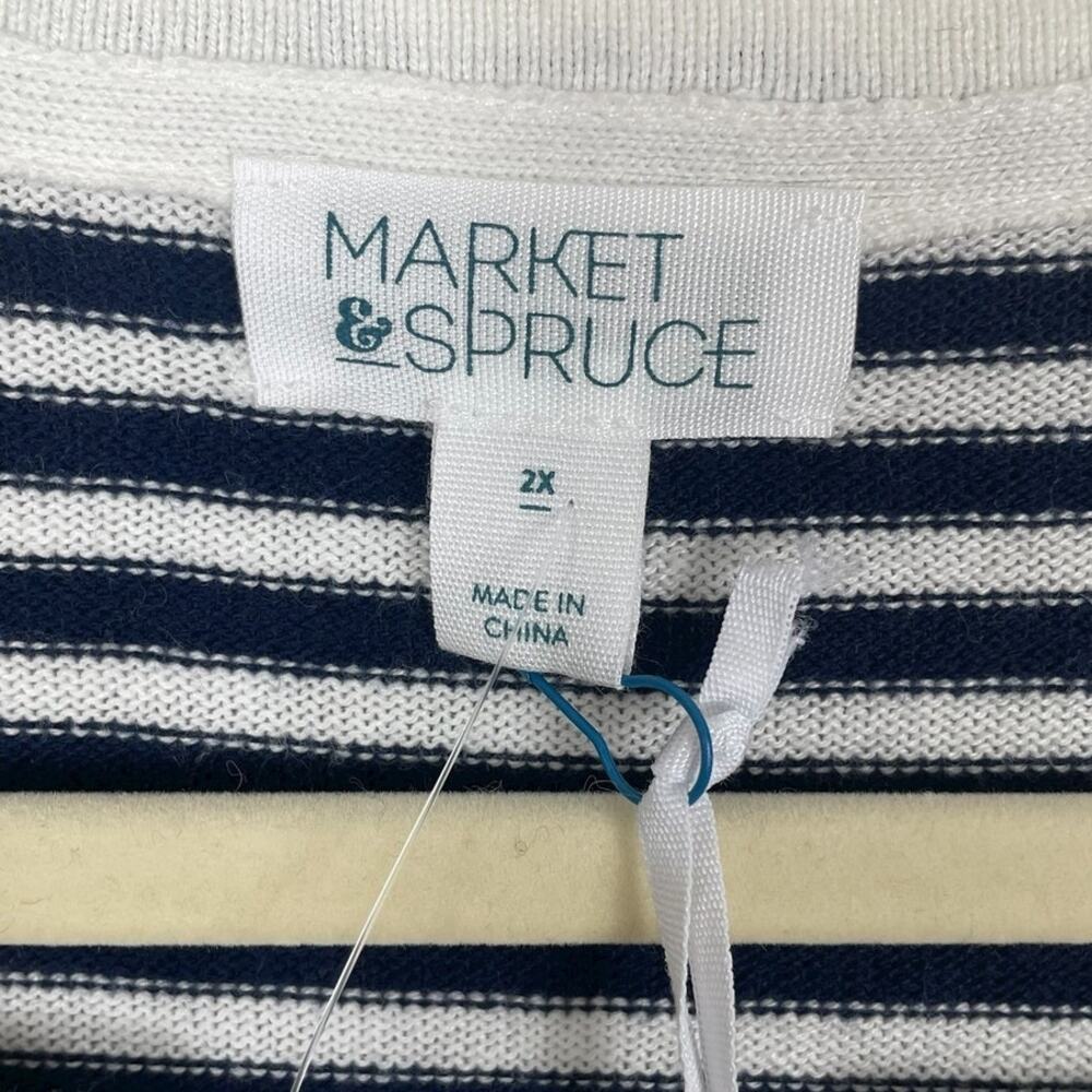 Market & Spruce Leila Split Neck tassel Pullover Sweater Size 2X NEW WITH TAGS - Picture 7 of 8